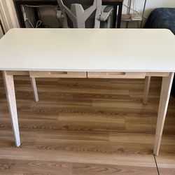 White wood desk with drawers $70
