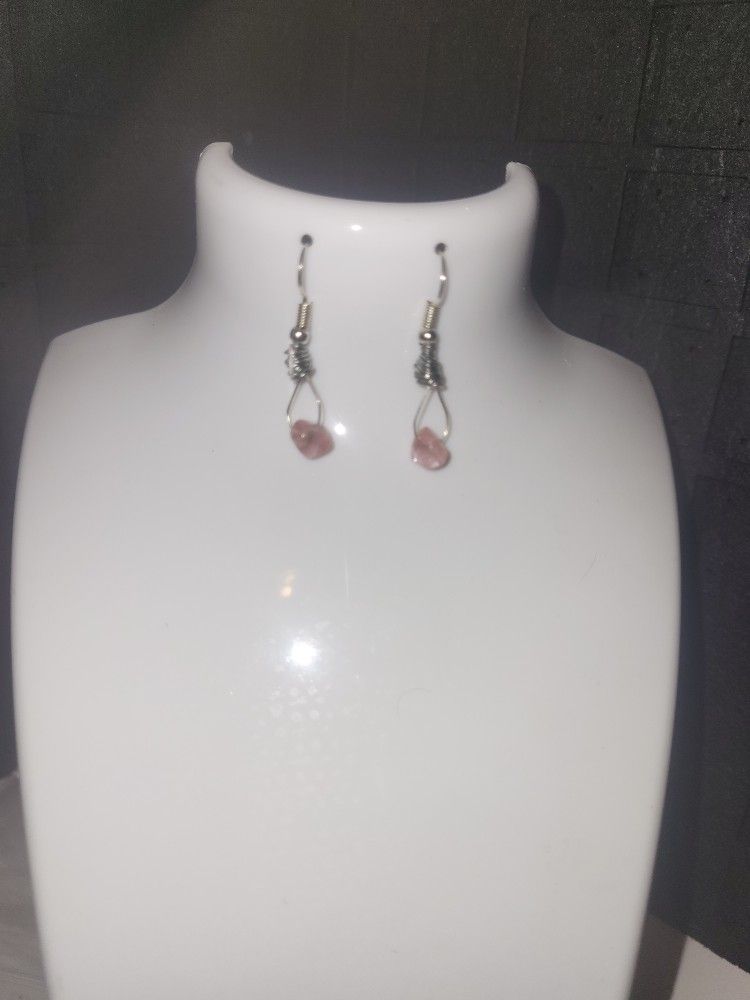 Fine Silver And Rose Quartz