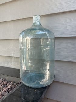 Vintage Blue Glass Water Jug Bottle 5 Gallon