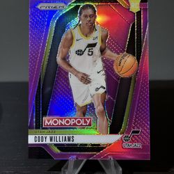 #35 Cody Williams 2024-25 Panini Prizm Monopoly - Pink Prizm Rookie  #/199