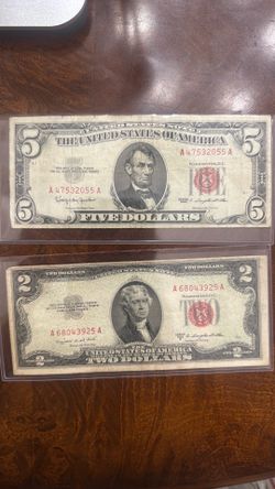 🔴💵🚩$5 & $2 red notes 🚩💵🔴