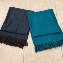 Lap shawl one turquoise and one blue 60”x55” $3 each