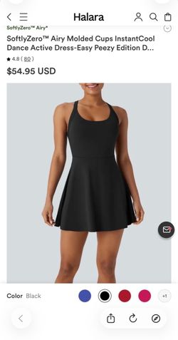 π€ HALARA SoftlyZeroβ’ Airy Easy Peezy Active Dress β Black β Size Small