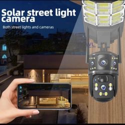 Wi-Fi Dual Lens Solar Camera With Street Lights 