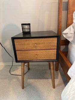 Mid-Century Modern Two-Drawer Nightstand