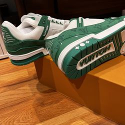 Green And White Louis Vuitton Trainers