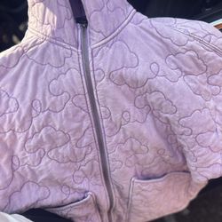 Purple Cloud Stitched Zip up Hoodie 