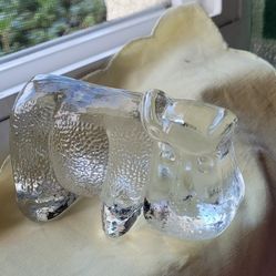 KOSTA BODA Sweden Zoo Paper Weight Collection Hippopotamus Crystal 