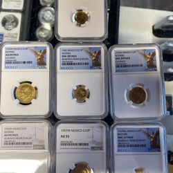 NGC certified Mexican pesos gold