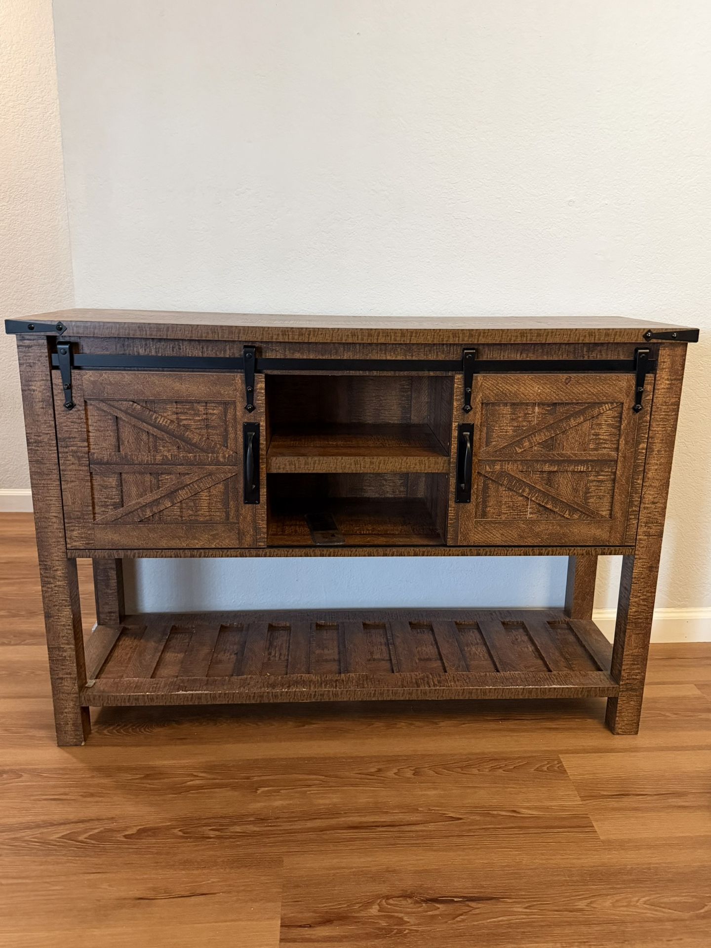 Rustic Barn Door Console Table / TV Stand
