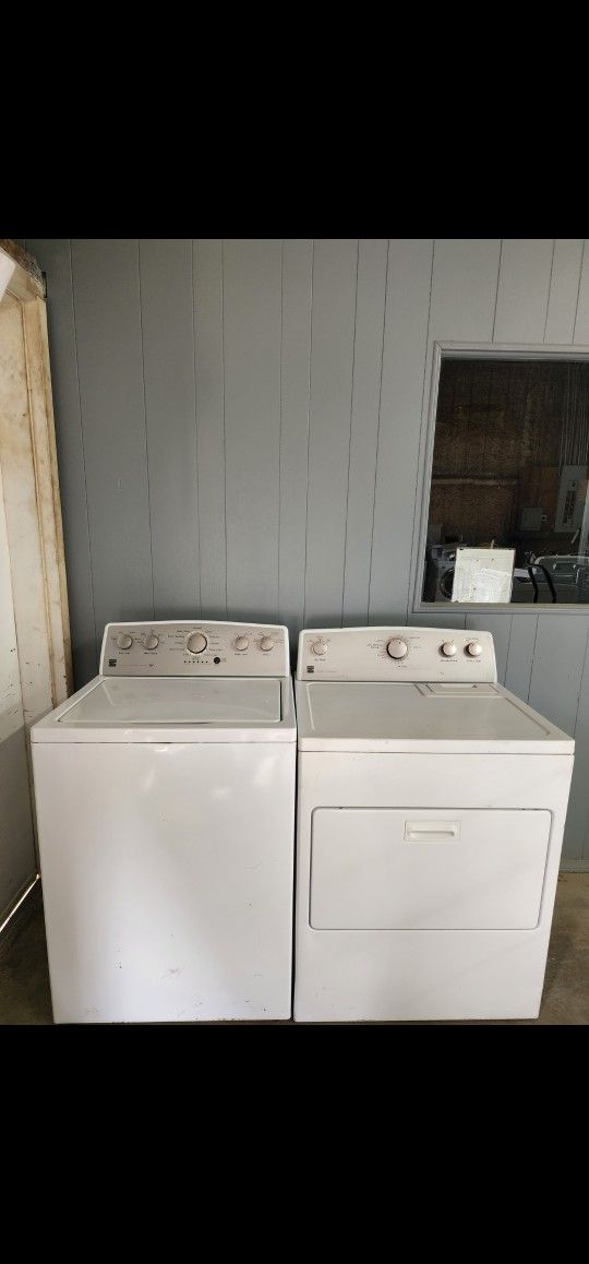 SET WASHER AND DRYER KENMORE GOOD CONDITION BOTH ELECTRIC LARGE CAPACITY HEAVY DUTY DELIVERY AVAILABLE WE DO REPAIRS 