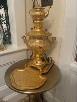 Gorgeous Persian samovar with tray and tea pot