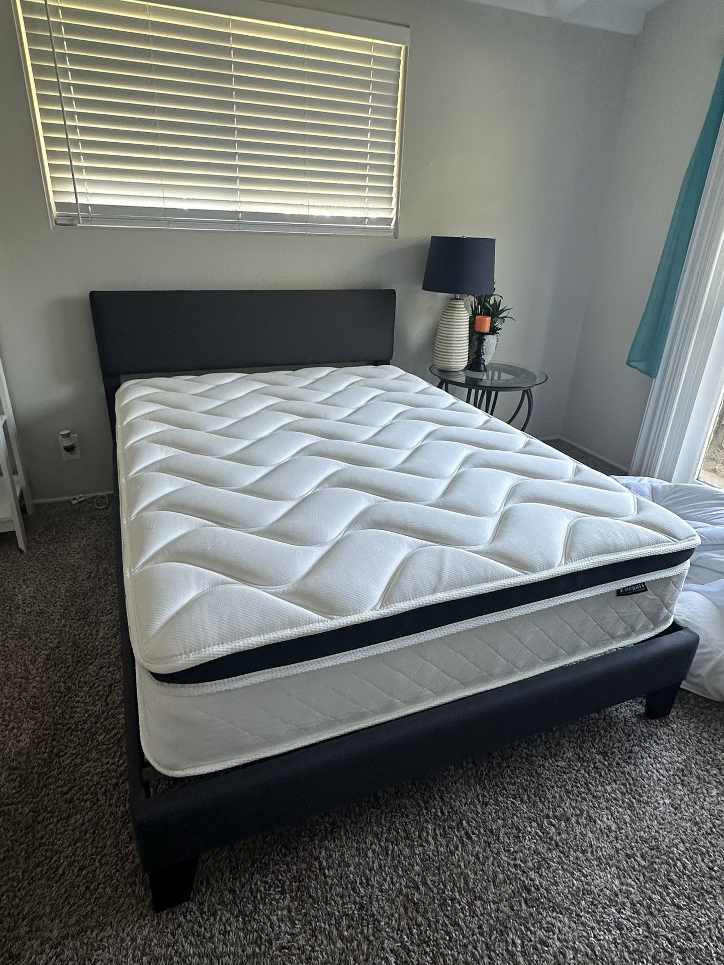 Full sized mattress and bed frame