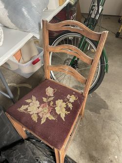Antique Chair W/ Needle Point Seat