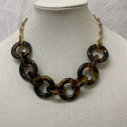 J Crew Tortoise Chain Link Necklace