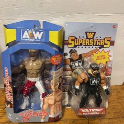 NWO Hollywood HULK HOGAN Retro Figure Walmart Exclusive Mattel SEALED AEW Wrestling Superstars Cody Rhodes #8 Series 1 Figure Red Gear Free Poster