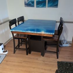Dining Table With Epoxy Coating