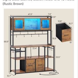 New In box : Baker's Rack Kitchen Shelf Shelves Microwave Stand