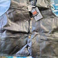 Leather motorcycle Vest