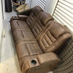 Ashley Furniture Power Reclining Sofa With Middle Console