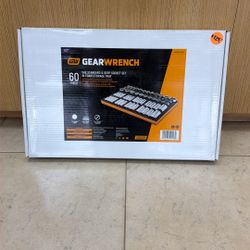 GEARWRENCH GWMSSKT12SAE 1/2” 60 PIECE SAE STANDARD & DEEP SOCKET SET IN FOAM STORAGE TRAY 