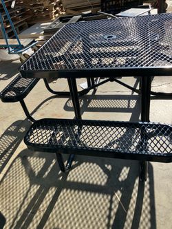 Black Outdoor Picnic Table. New. Still In Box. Had 2. One Sold. Need To Be Put Together. Boxes Never Been Opened(See & Click On Pictures)
