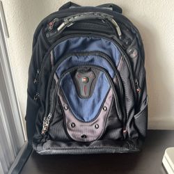 SwissGear Wenger Ibex 17" Laptop Backpack Black Navy Blue