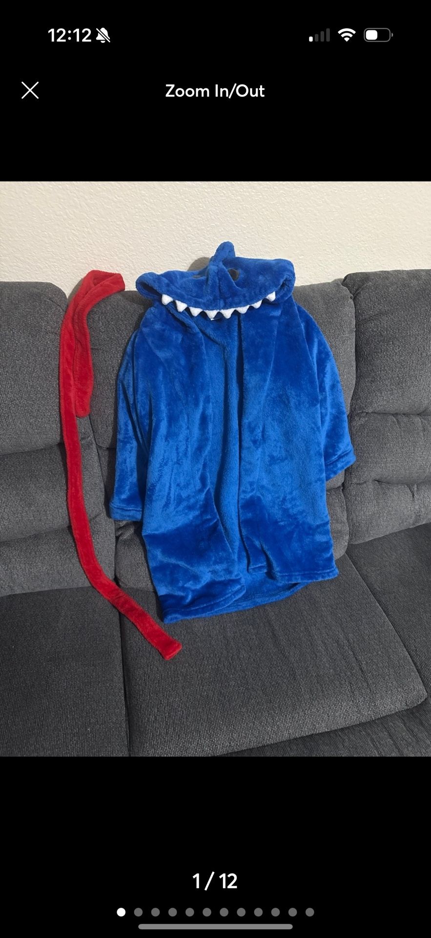 cat & jack kids shark robe size small
