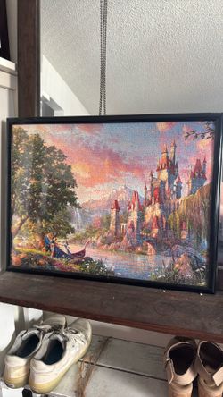Beauty and the beast puzzle in frame