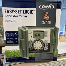 Brand new orbit, four station indoor outdoor sprinkler timer