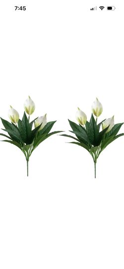 NEW Artificial Spathiphyllum Silk Plants 18.5" Faux Peace Lily Anthurium W/Y