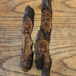 Ghost Whisper Old Man Faces Hand Carved Wood $20-30 Each