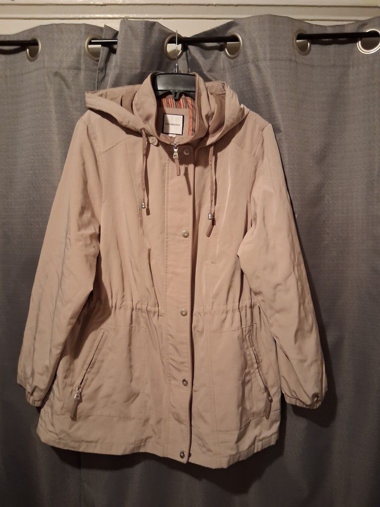 Croft & Barrow Women Trench Coat Style Raincoat 1X