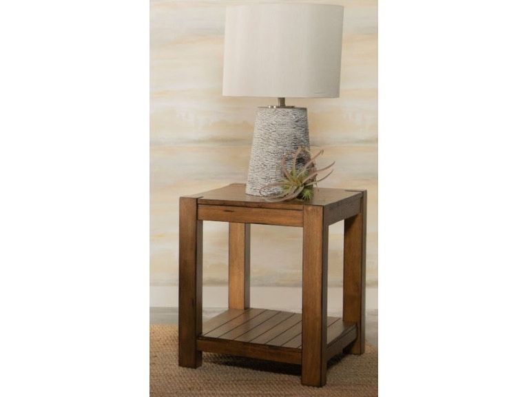 $99 - Rustic Brown Solid Wood End Table