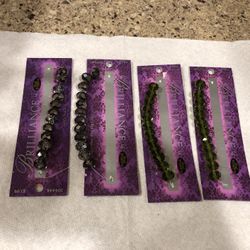 Bundle- (2) Hematite And (2) Olivine Gem Cut Beads