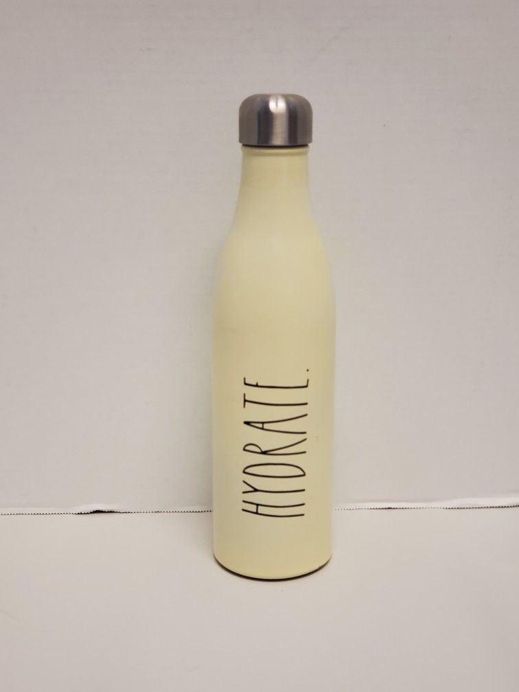 Rae Dunn "Hydrate" Metal Water Bottle with Stainless Steel interior