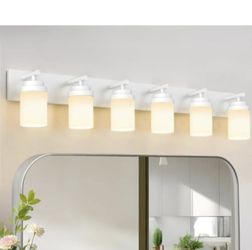 IZORRO 46" 6-Light Vanity Light Fixture White — Open Box