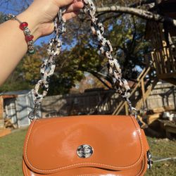 Coach Wavy Dinky Bag In Crinkle Patent Coachtopia Leather