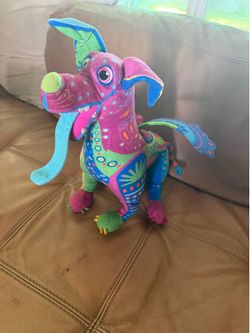Disney Store Pixar Coco Dante 15” Alebrije Dog Plush Day Of The Dead Rainbow