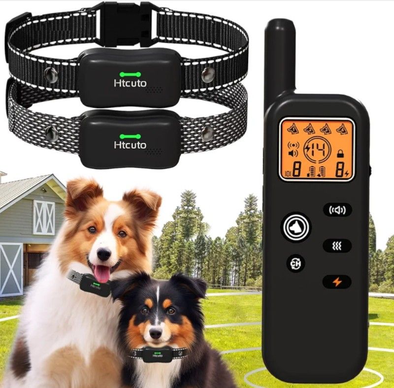 Wireless Dog Fence System for 2 Dogs 3500ft Electric Fences for Dogs Training Fence Collar with Remote Ultrasonic Trainer Waterproof Portable