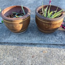 Vintage Chinese  Flower  Pots