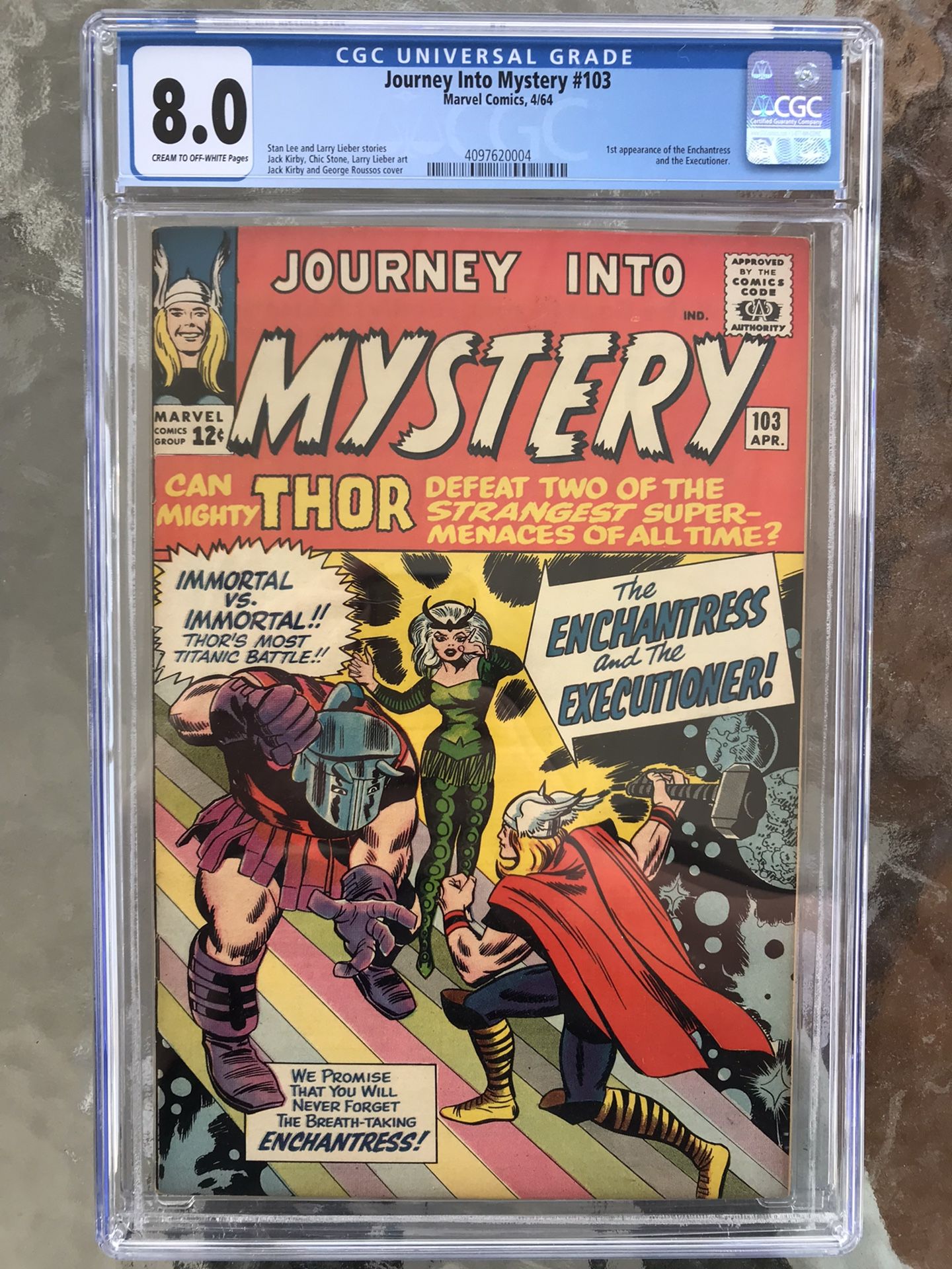 Journey Into Mystery #103 (1964) CGC 8.0 — 1st Enchantress and Executioner 