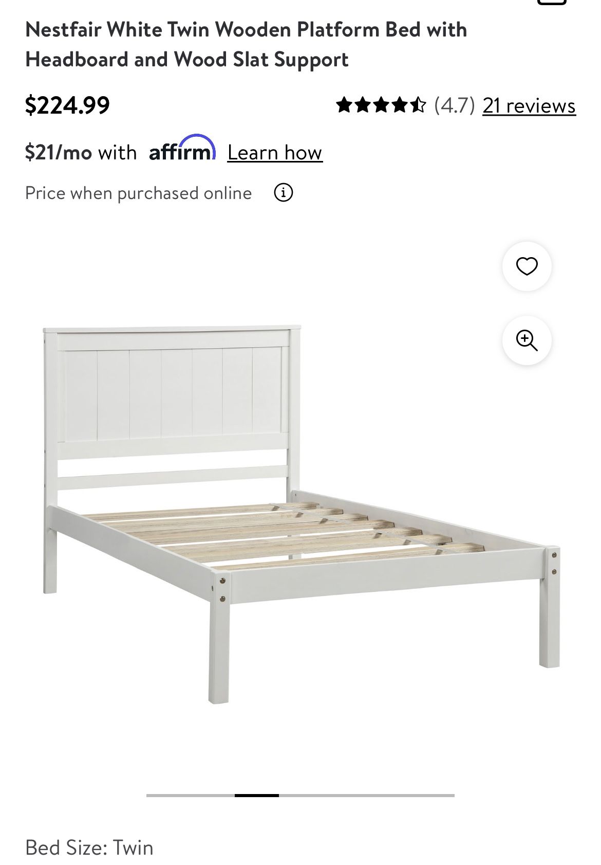 Gently Used Twin Bed Frame White