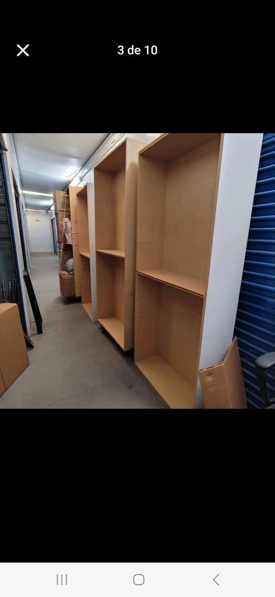 Solid Bookshelves Set Of 4 With 10 Shelves