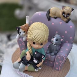 Precious Moments Happiness Begins With Purr