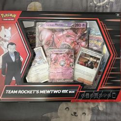 Pokemon Destined Rivals Mewtwo Ex Box and Persian Tin