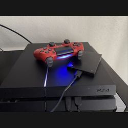 PS4 Red Controller Hard Drive Box