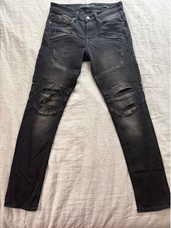 Guess black moto wash jeans