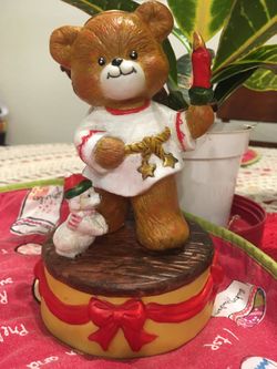Musical Christmas Bear Figurine
