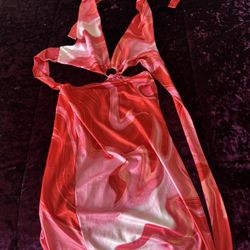 Pink and Red Summer Dress